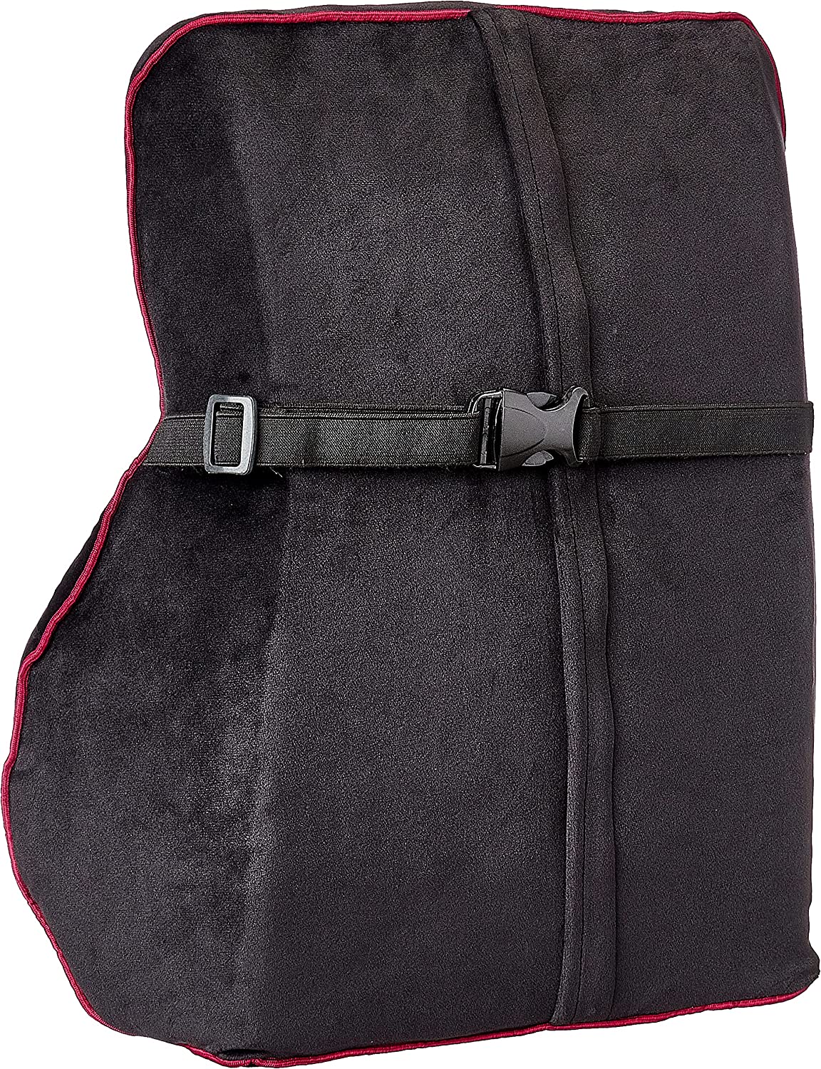 كومفي مسند للظهر ميموري فوم مع حزام قابل للتعديل لكرسي المكتب ومقعد السيارة - وسادة دعم أسفل الظهر لتخفيف الالم- مقاس 43.5x35x7.5