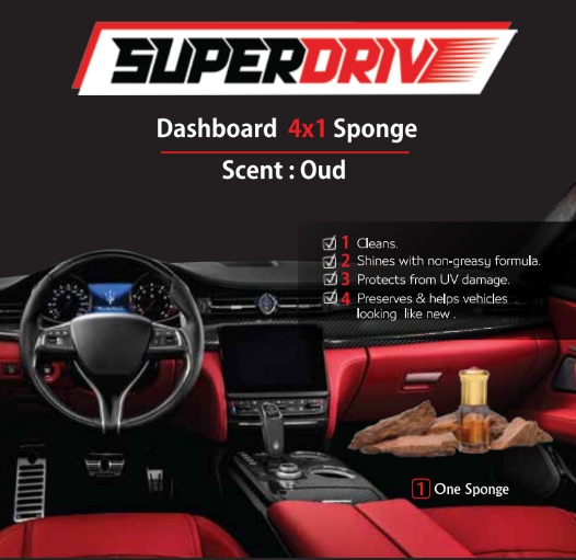 Superdrive Sponge 4 In 1  Dashboard & Leather polish