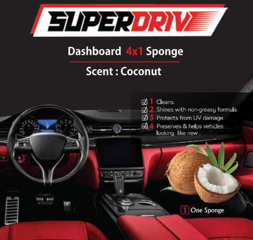 Superdrive Sponge 4 In 1  Dashboard & Leather polish