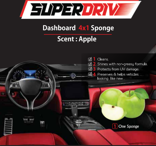 Superdrive Sponge 4 In 1  Dashboard & Leather polish