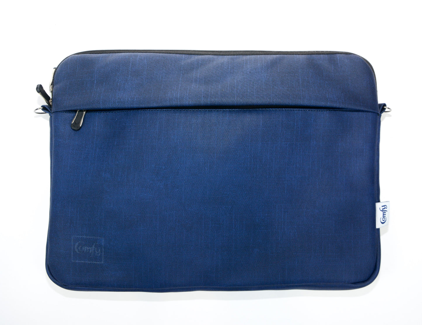 Comfy Leather Laptop Sleeve - Navy