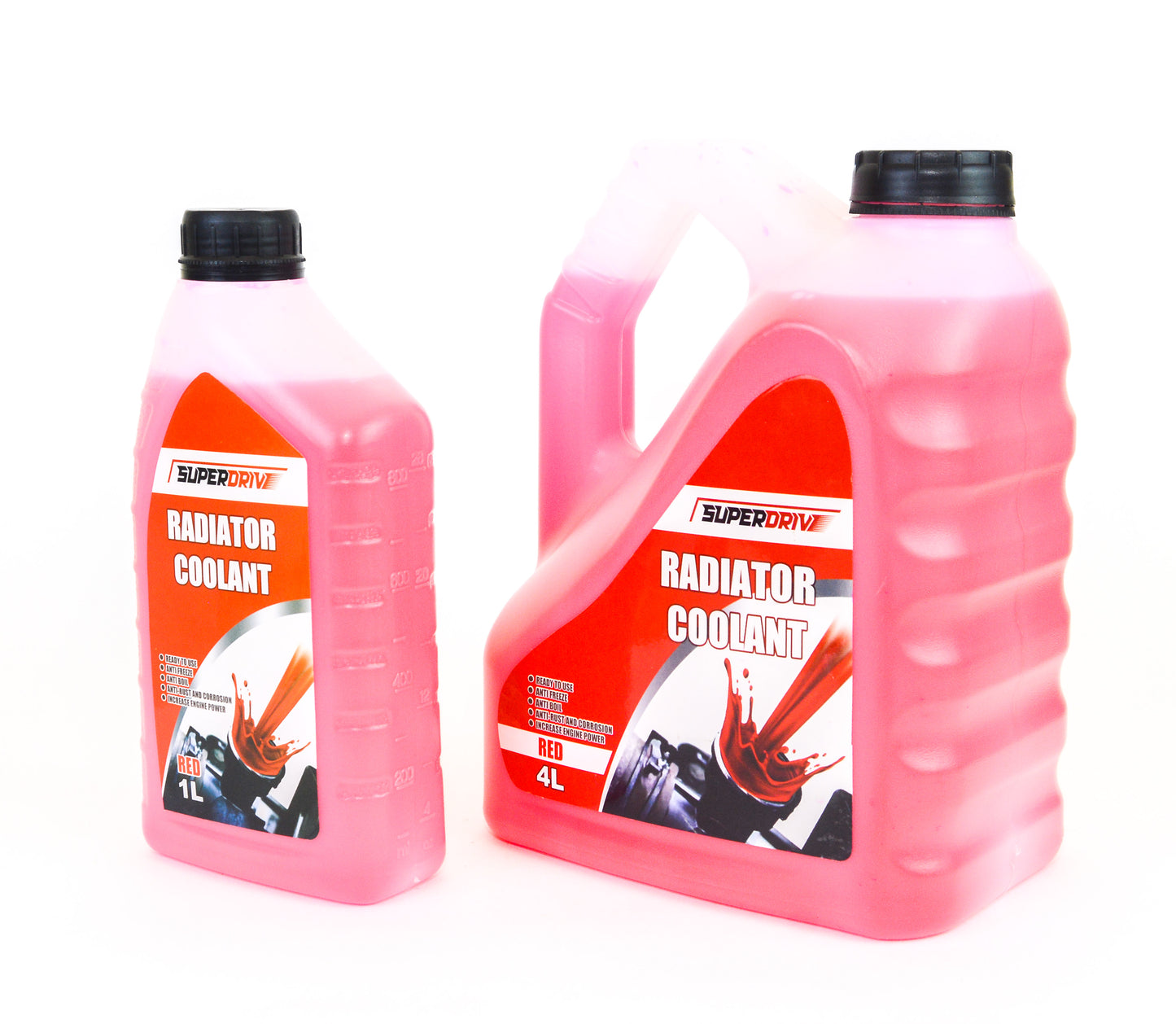 Superdrive Engine Coolant Offer for Car Radiator Anti Freeze & Boil 4L+1L (Red)