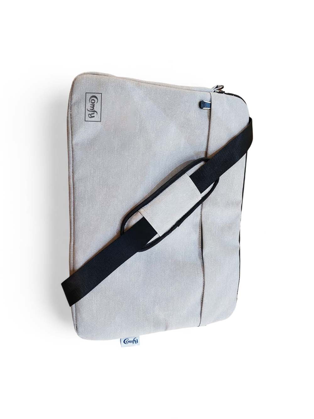 Comfy Leather Laptop Sleeve - Grey