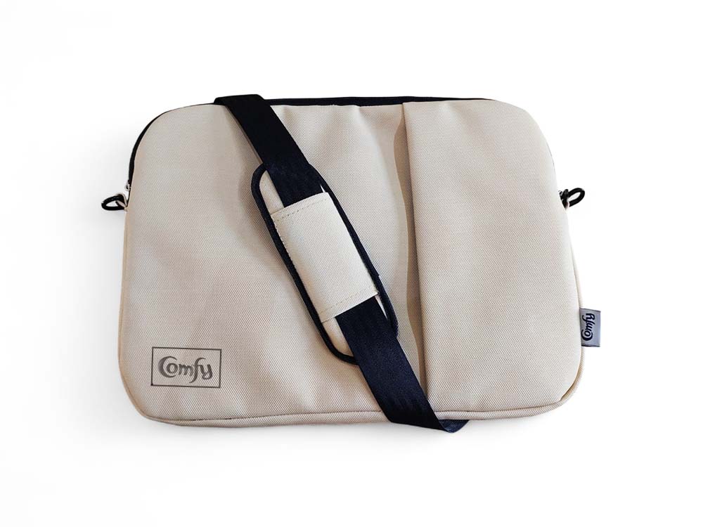 Comfy Leather Laptop Sleeve -- Beige