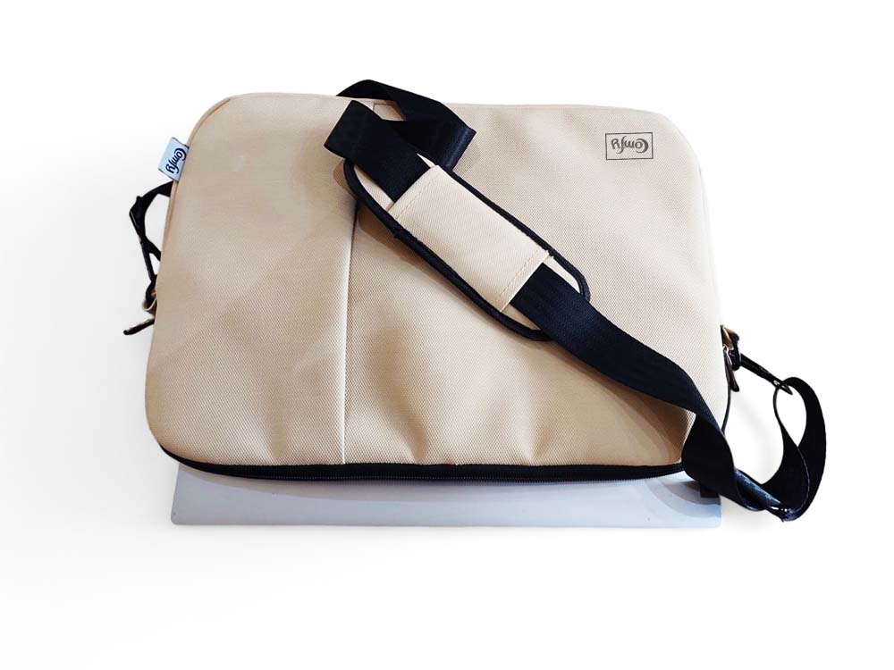 Comfy Leather Laptop Sleeve -- Beige